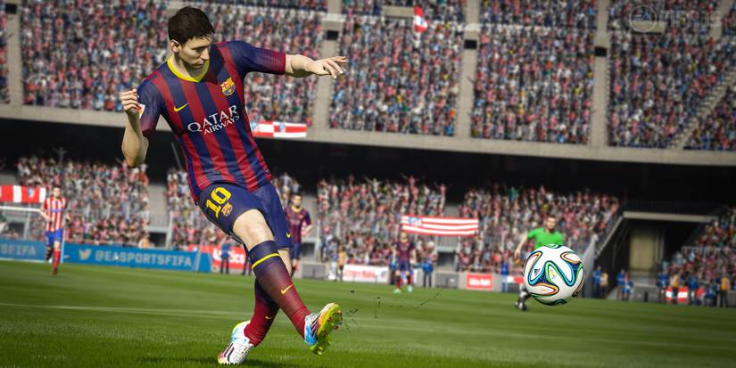 Messi shooting in FIFA 14