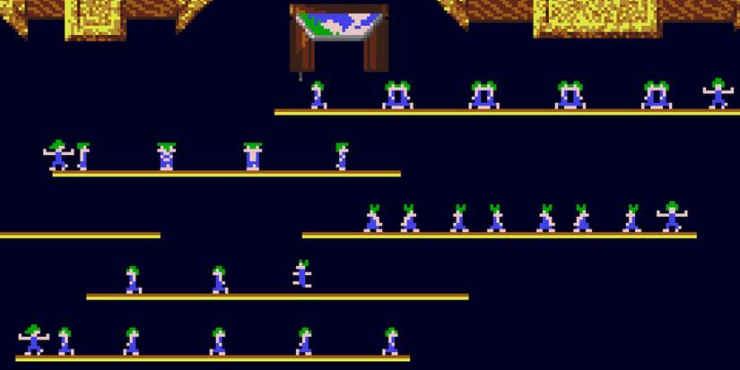 Lemmings running on the SNES