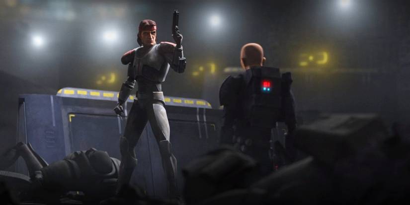 Hunter shoots Crosshair in Star Wars The Bad Batch