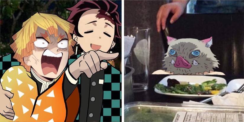 Demon Slayer Zenitsu Yelling At Inosuke Meme funny