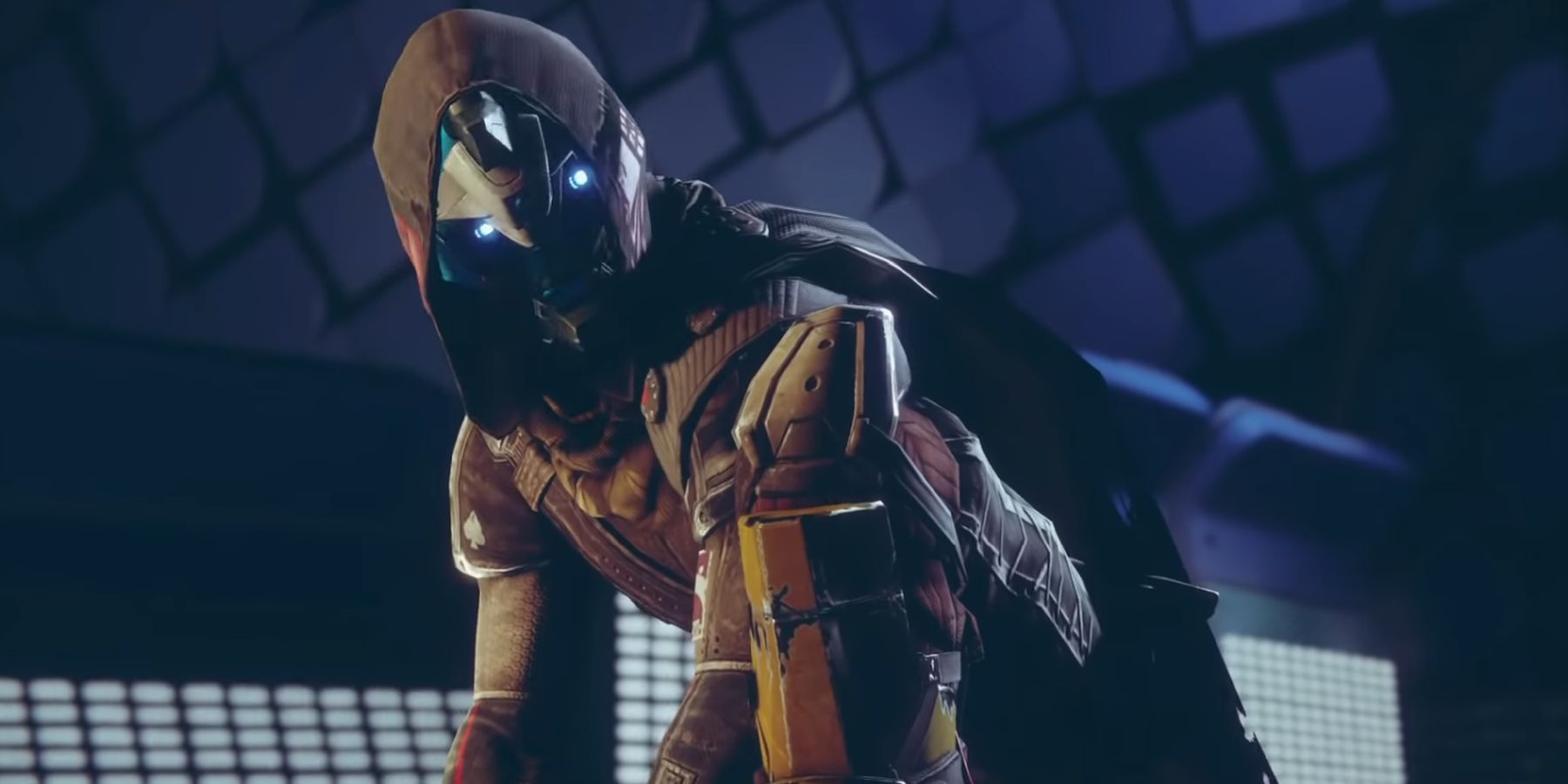 An Exo from Destiny 2 leaning left and looking at the camera.