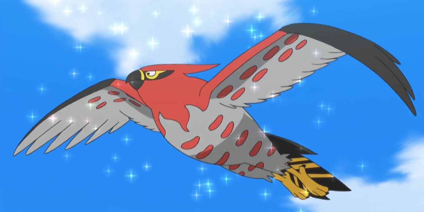 Talonflame flying in Pokemon