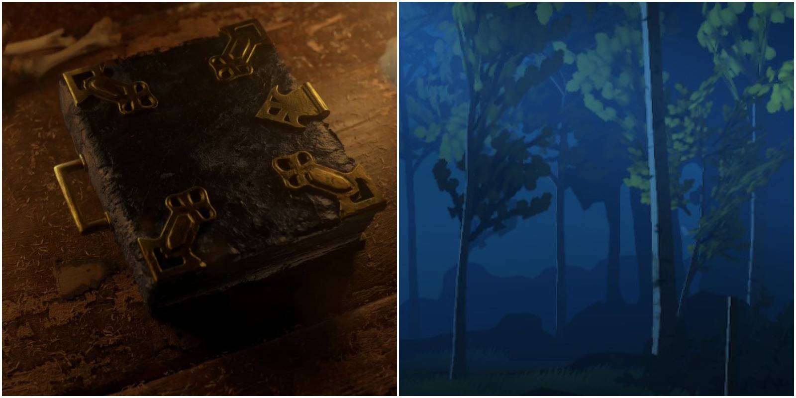 black book title screen and bigichi forest trees.