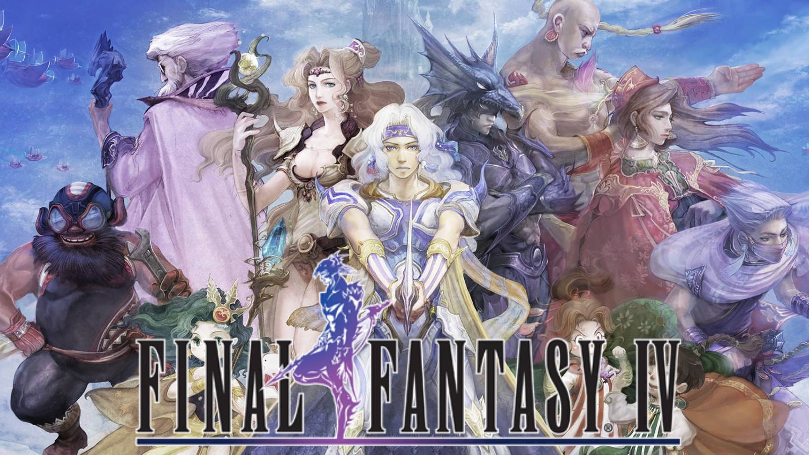 final fantasy 4 character artwork with official logo cecil