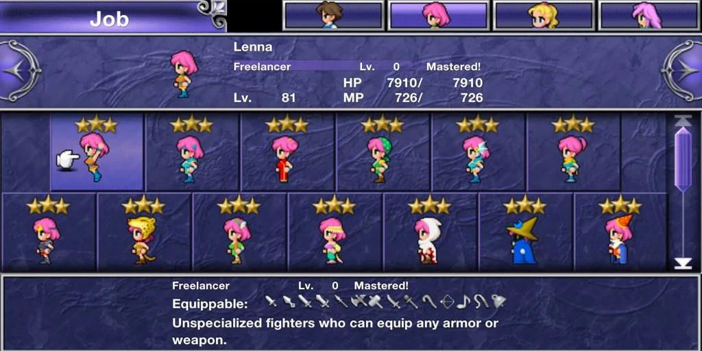 Система профессий в Final Fantasy 5