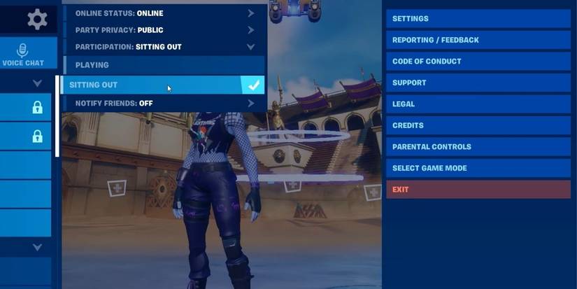 fortnite sit out