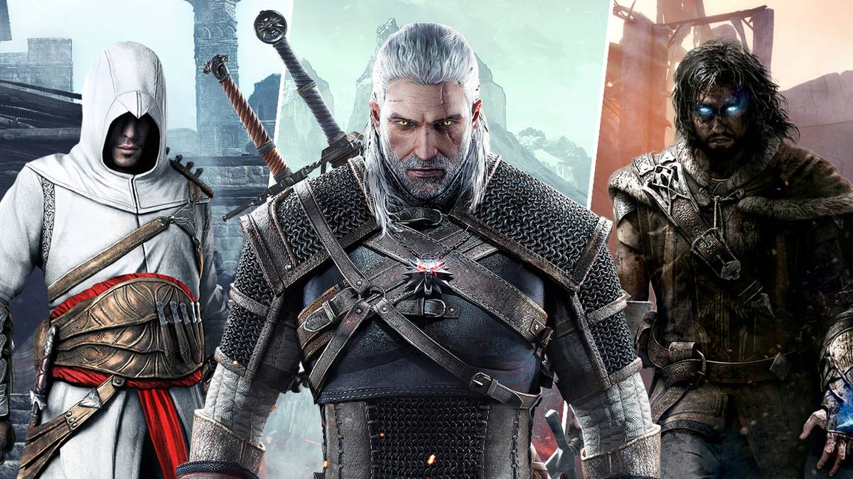 Altair, Geralt and Talion from Assassin's Creed, The Witcher 3, and Middle-Earth: Shadow of Mordor