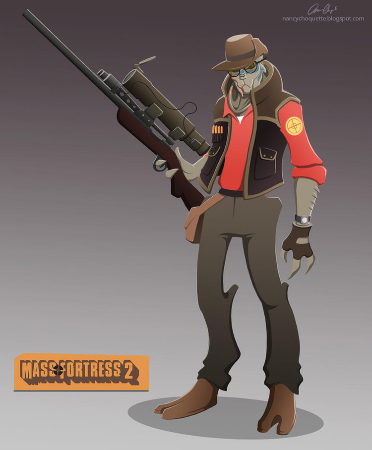 mas effect's garrus as a sniper from team fortress 2