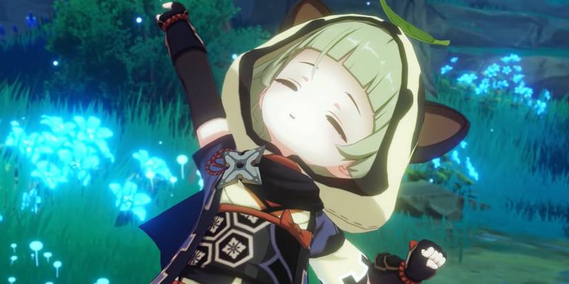 genshin impact sayu stretching idle animation