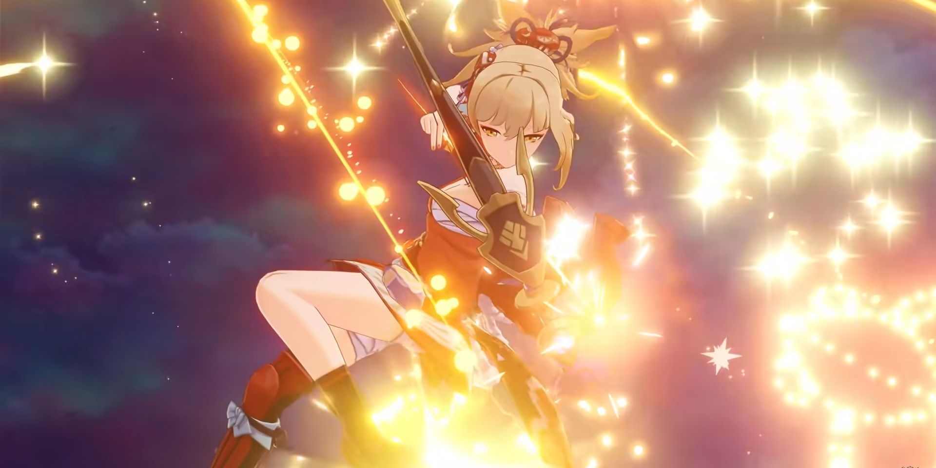 Genshin Impact Yoimiya Burst animation fireworks