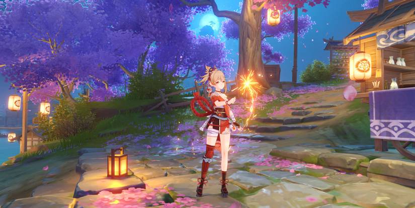 genshin impact yoimiya firework animation festival stall