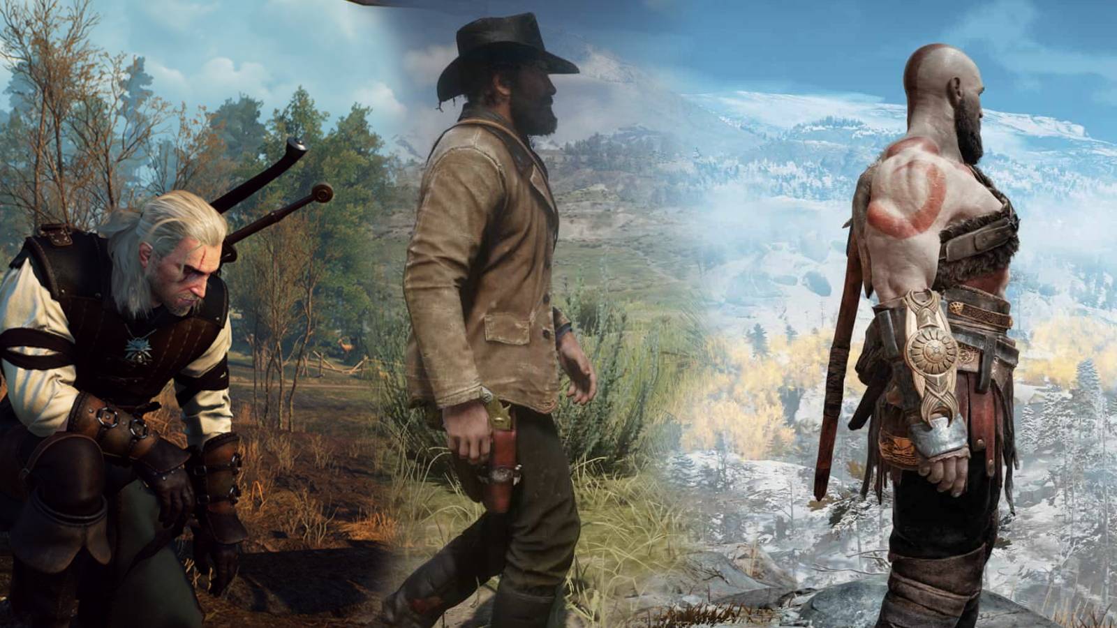 geralt arthur morgan kratos red dead redemption 2 god of war the witcher 3