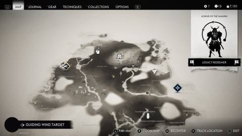 ghost of tsushima - shrine of ash map