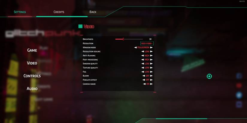 glitchpunk graphics menu early access