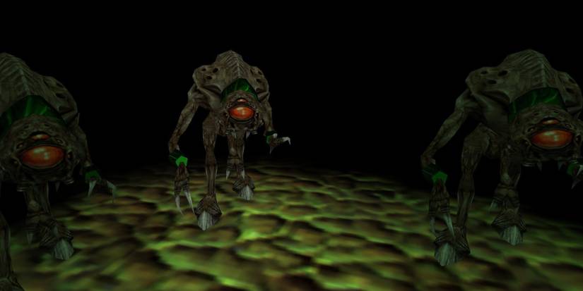 half life vortigaunts, three votigaunts on a rock in the void