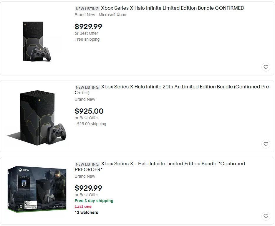halo infinite xbox series x console scalper prices