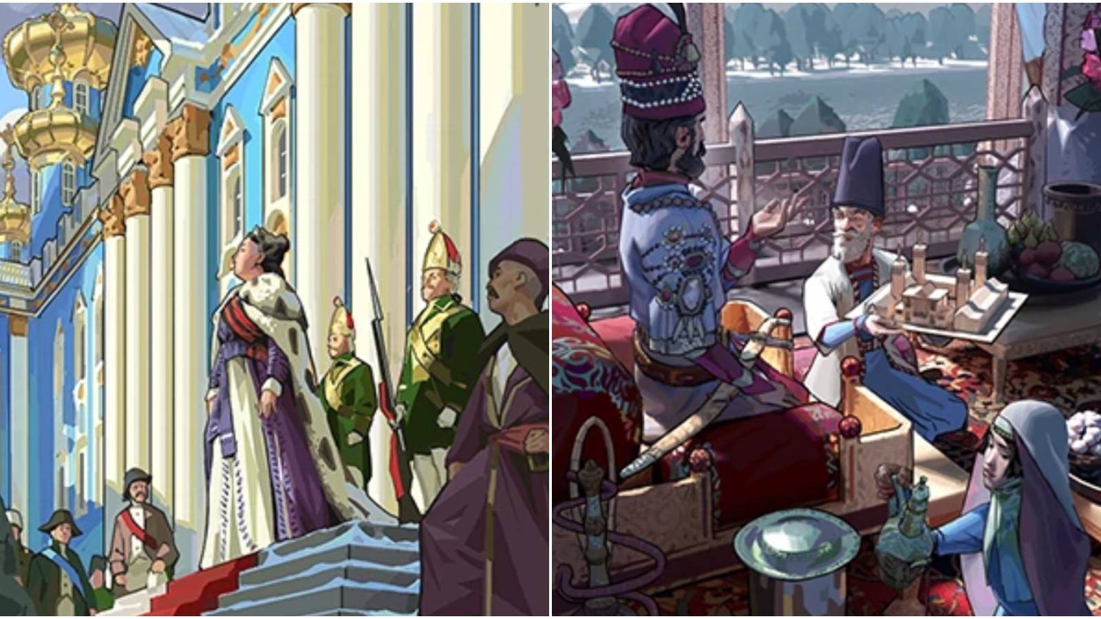 (Left) Russians culture art (Right) Persians culture art