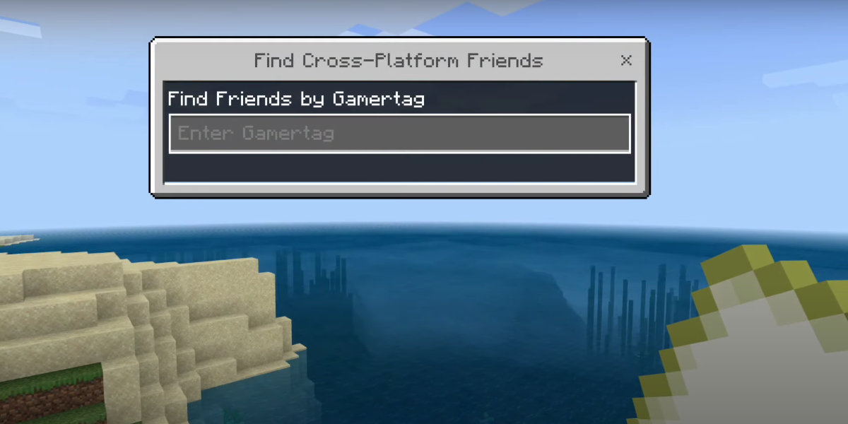 player about to look for cross-platform friends to add to a minecraft game.