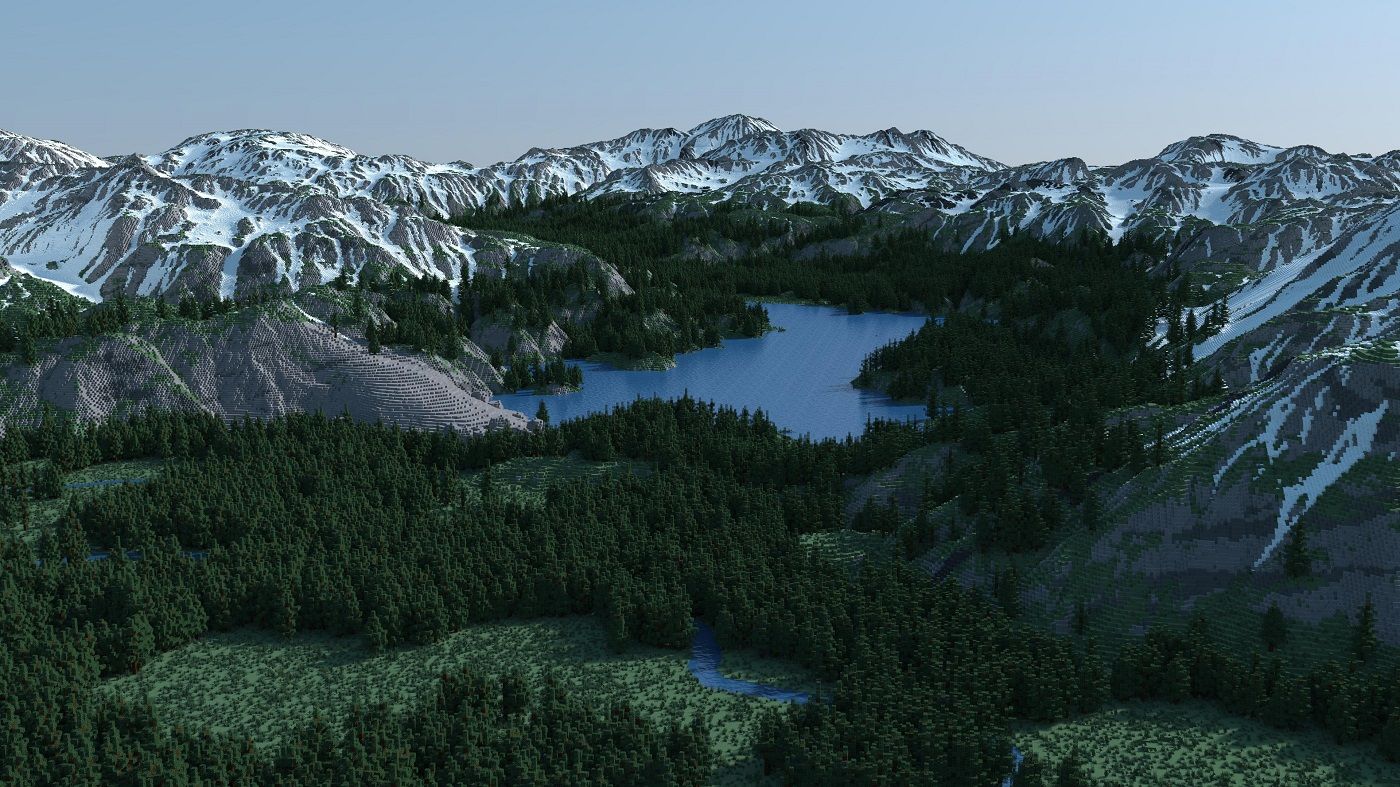 Screenshot from the hyper-realistic Minecraft map Vales of Amoril.