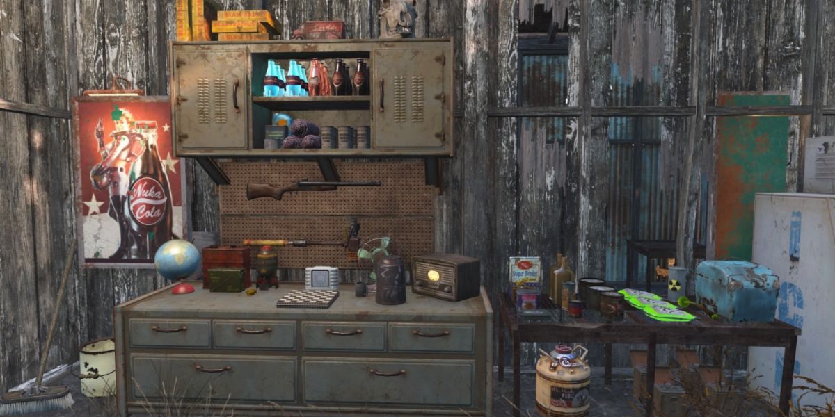 neatly arranged junk in Fallout 4