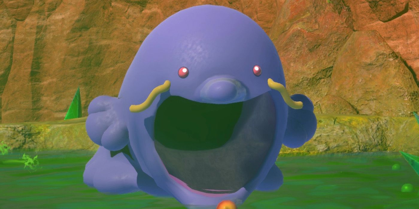 Swalot with its mouth open in Pokemon Snap