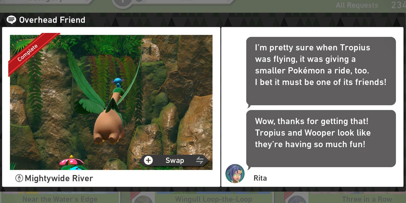 The Overhead Friend request in New Pokemon Snap's Mightywide River (Day) course