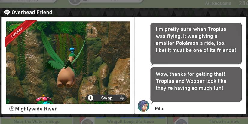 The Overhead Friend request in New Pokemon Snap's Mightywide River (Day) course