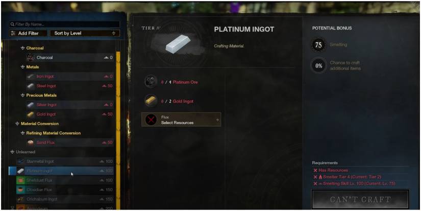 new world platinum ingot