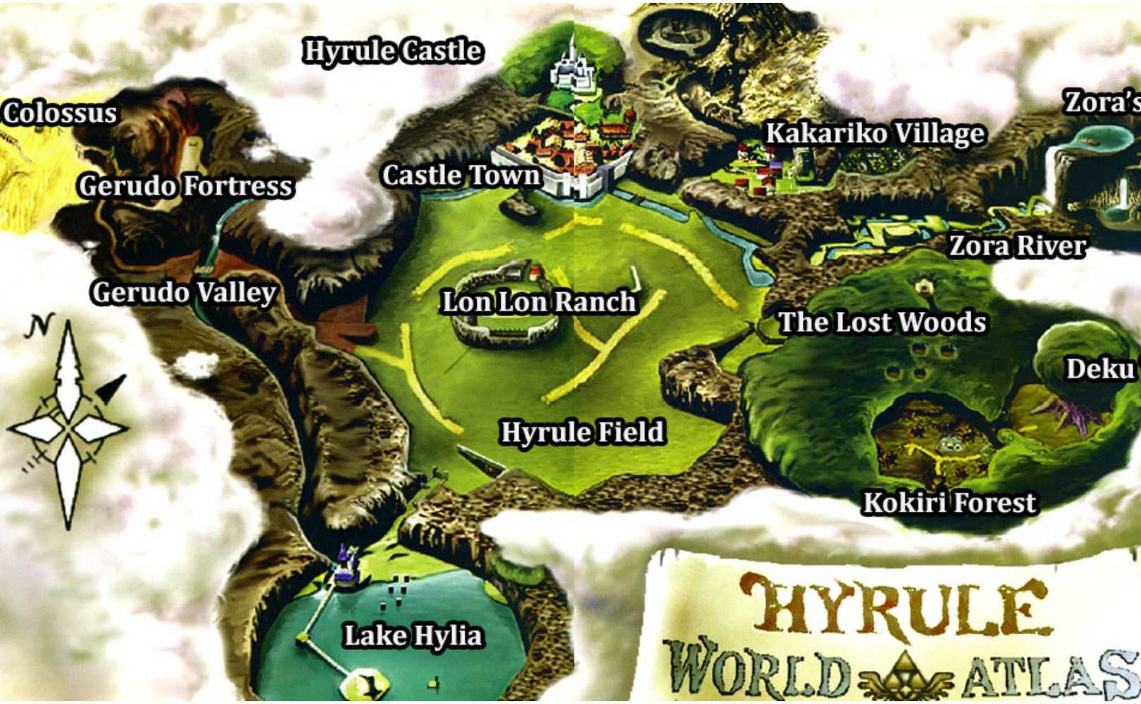 ocarina of time hyrule map