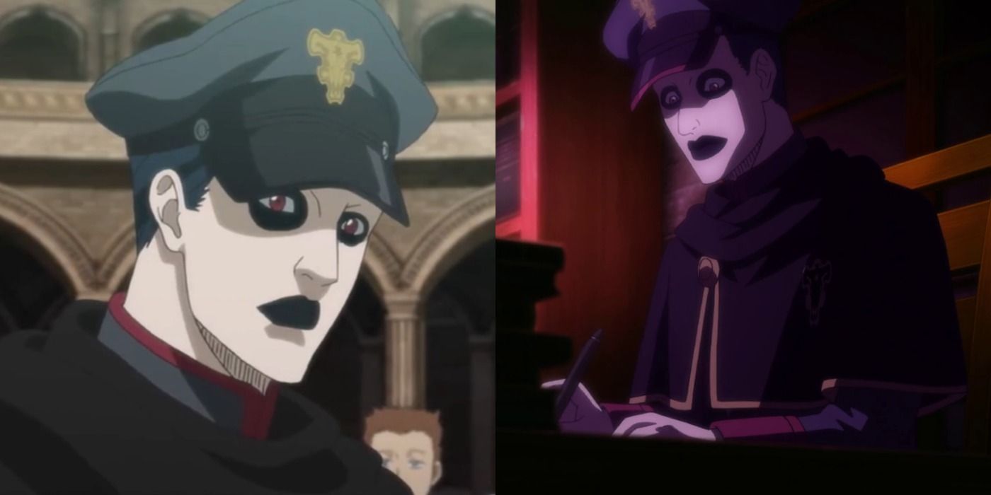 Gordon Agrippa Black Clover with goth makeup and military style hat