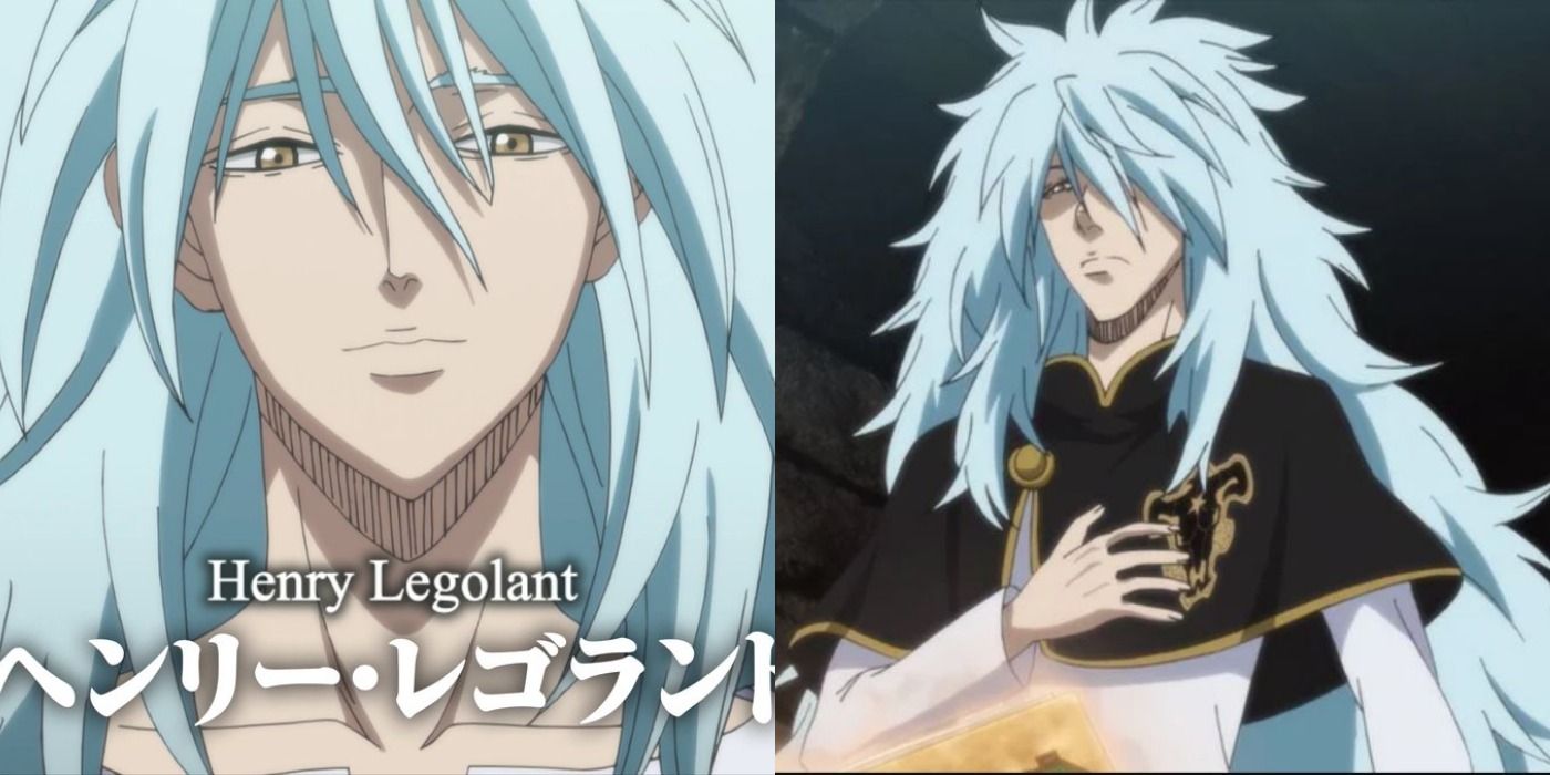 Henry with long blue hair looking somber