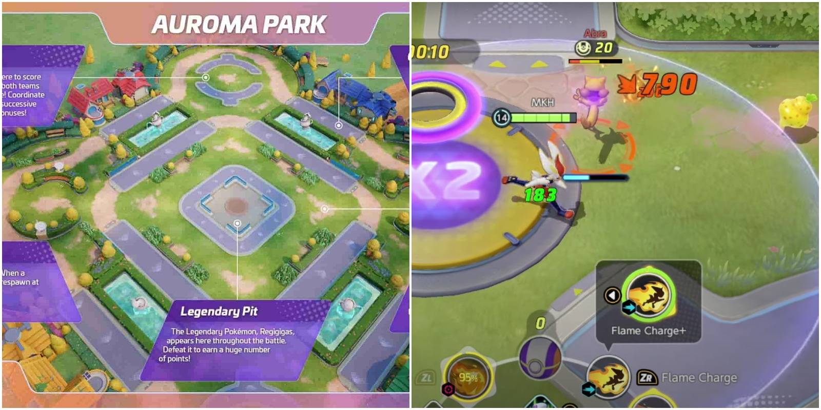 cropped amp of auroma park and cinderace attacking abra.