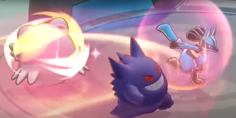 pokemon unite gengar lucario fight from reveal trailer