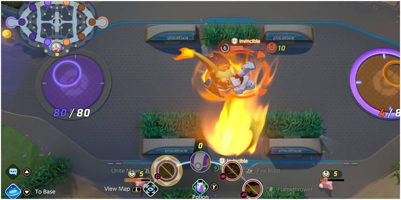 pokemon unite charizard using its unite move seismic slam