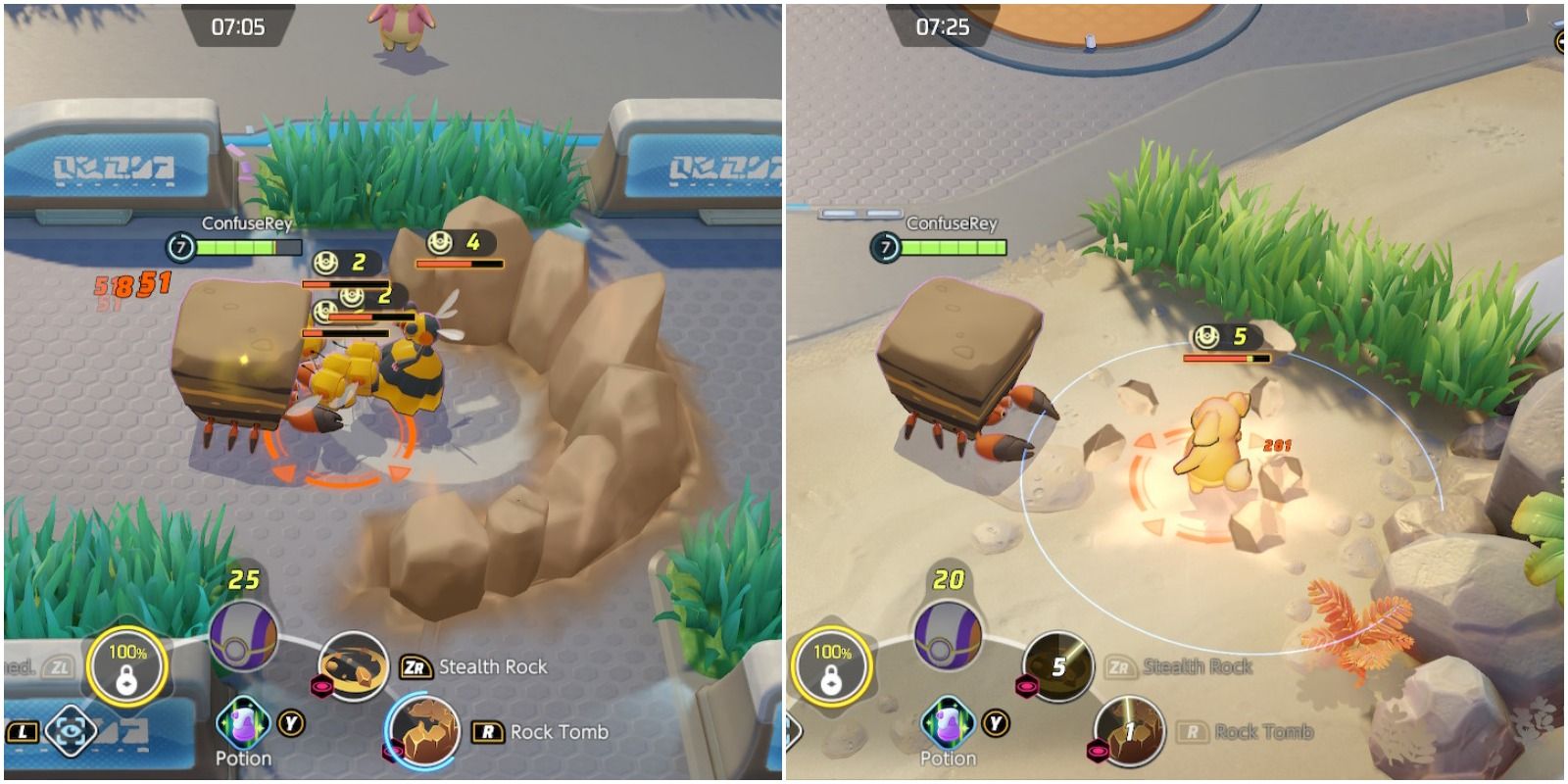 pokemon unite crustle using stealth rock and rock tomb