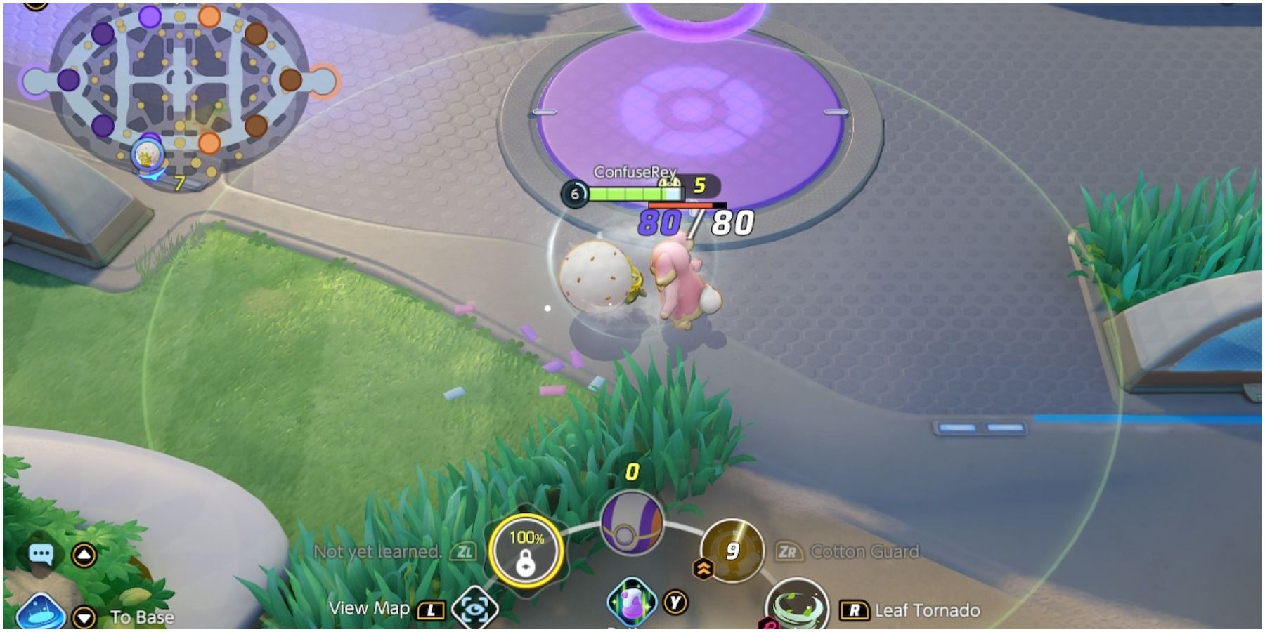 pokemon unite eldegoss using cotton guard