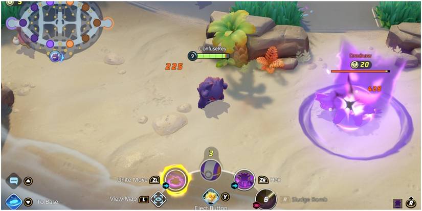 pokemon unite gengar using sludge bomb on drednaw