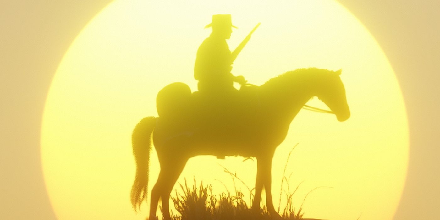 zesty-seal663: Arthur Morgan from Red Dead Redemption 2 riding his horse  across the country