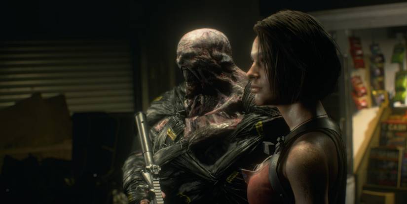 Screenshot from the Resident Evil 3 remake showing Carlos has been replaced by Nemsis.