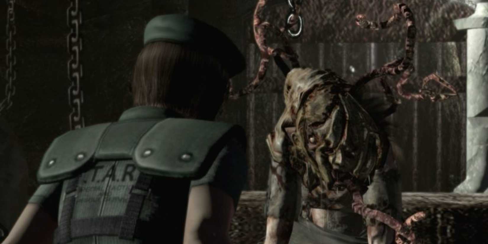 resident evil Jill looking at lisa-trevor