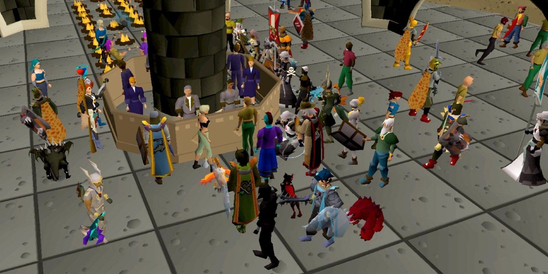 a group of characters gathered in RuneScape