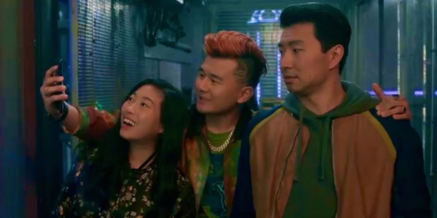 shang-chi with friends Awkwafina and Ronny Chieng