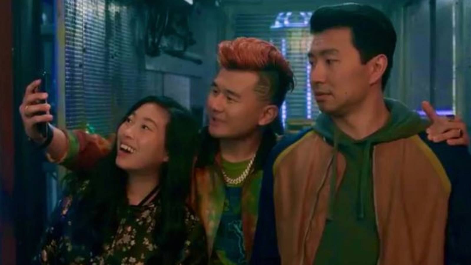 shang-chi with friends Awkwafina and Ronny Chieng