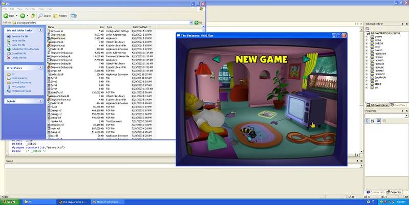 A screenshot showing a folder which contains The Simpsons: Hit and Run source code.