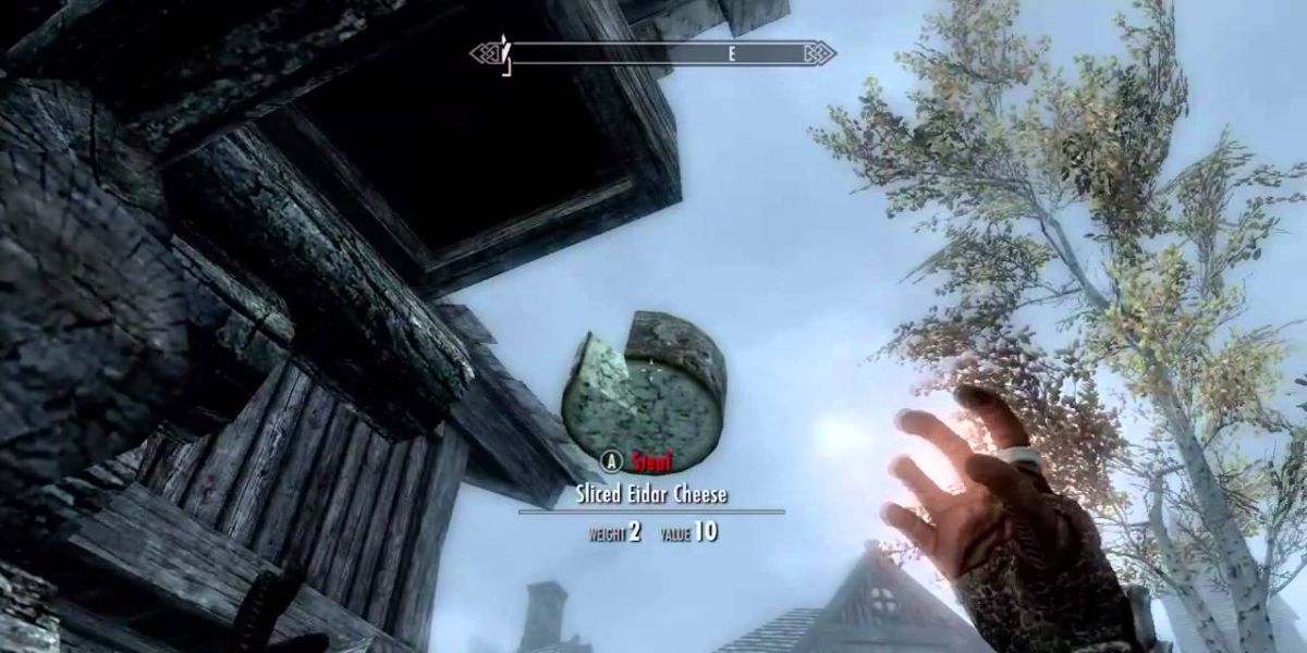 stealing cheese with telekinisis in Skyrim