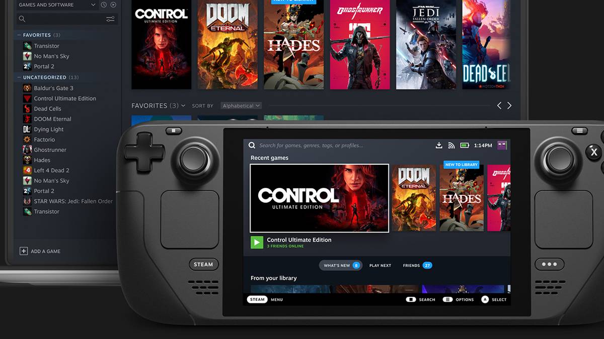 steam deck and laptop