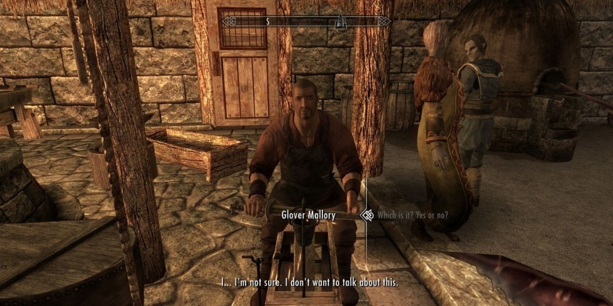 talking to Glover Mallory in Skyrim