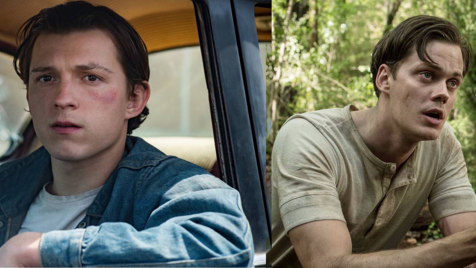 Tom Holland and Bill Skarsgård in The Devil All the Time