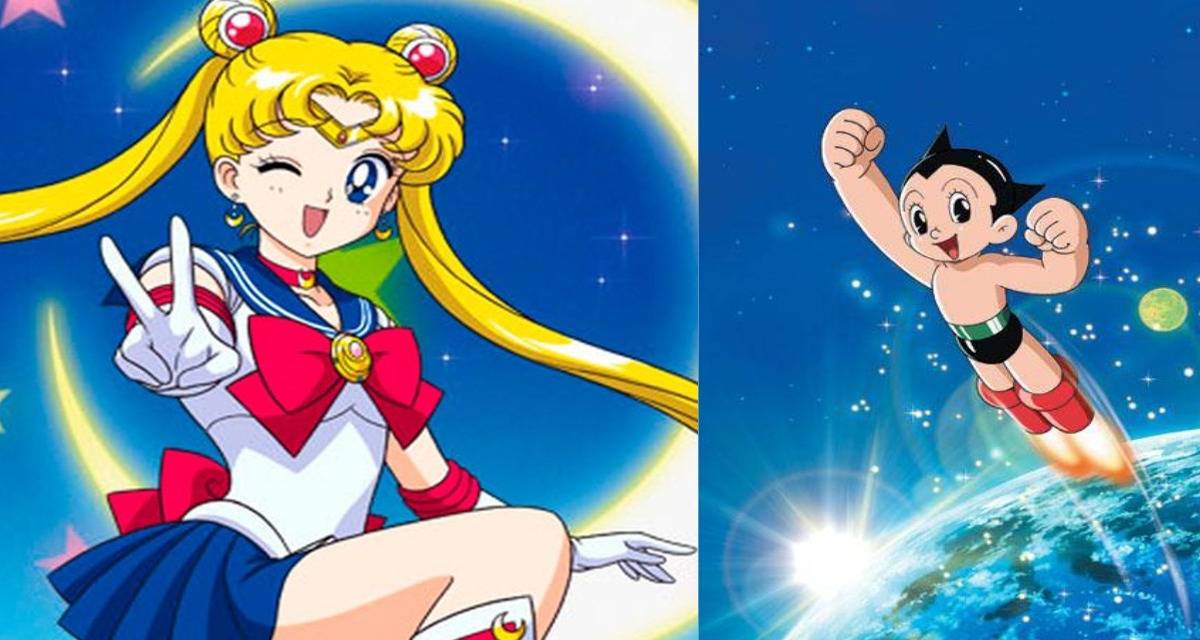 split image Sailor Moon and Astroboy