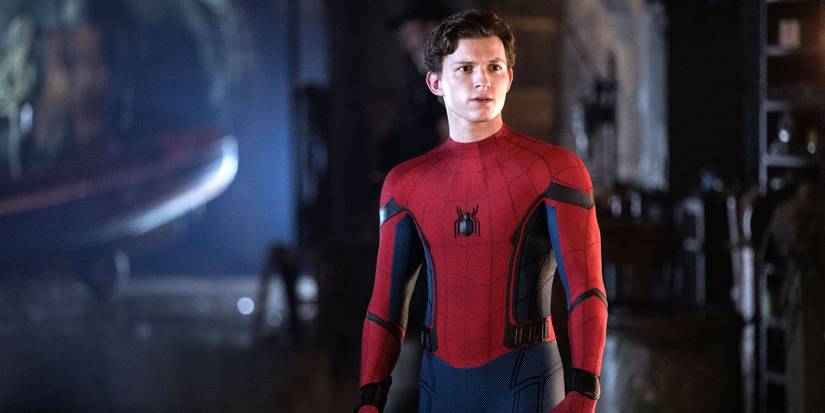 Tom Holland as Spider-Man without his mask in Spider-Man: Far From Home